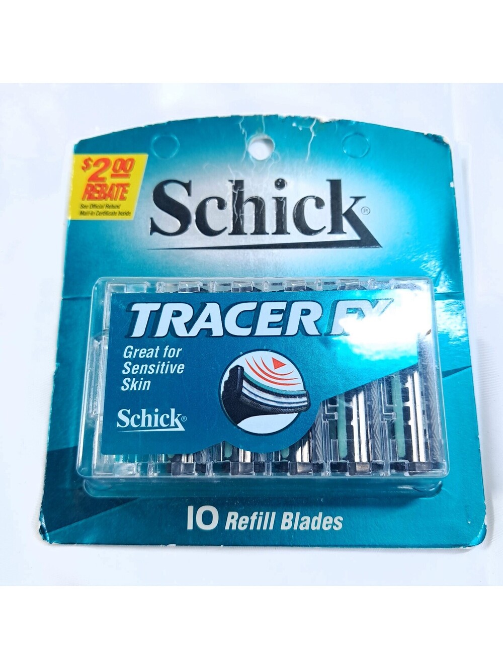 Schick Tracer FX sensitive skin 10 refill blades pack for men razor 1998 Vintage